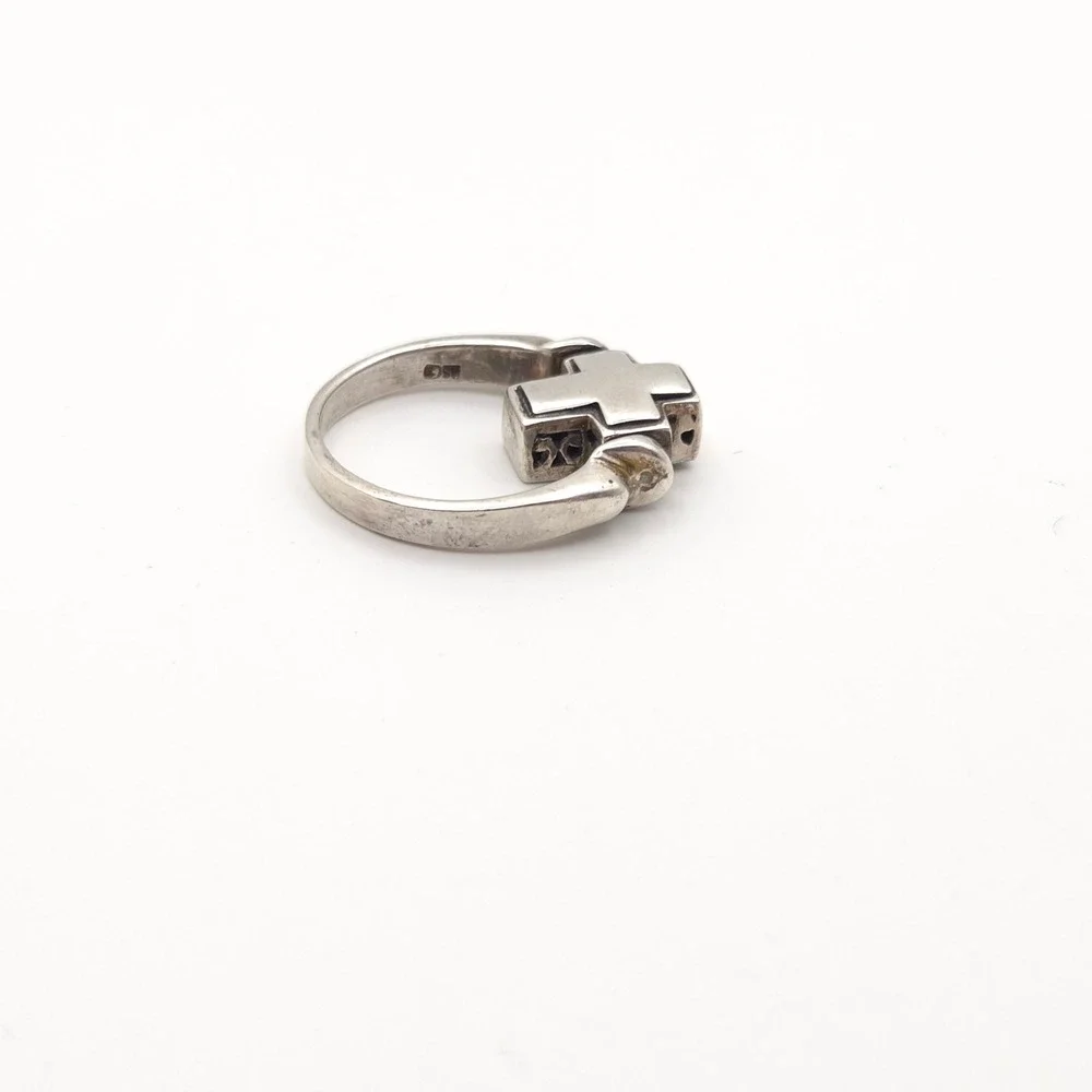 Sterling Silver 925 Reversible Spinning Cross Ring‎ Filigree Sz 5.75